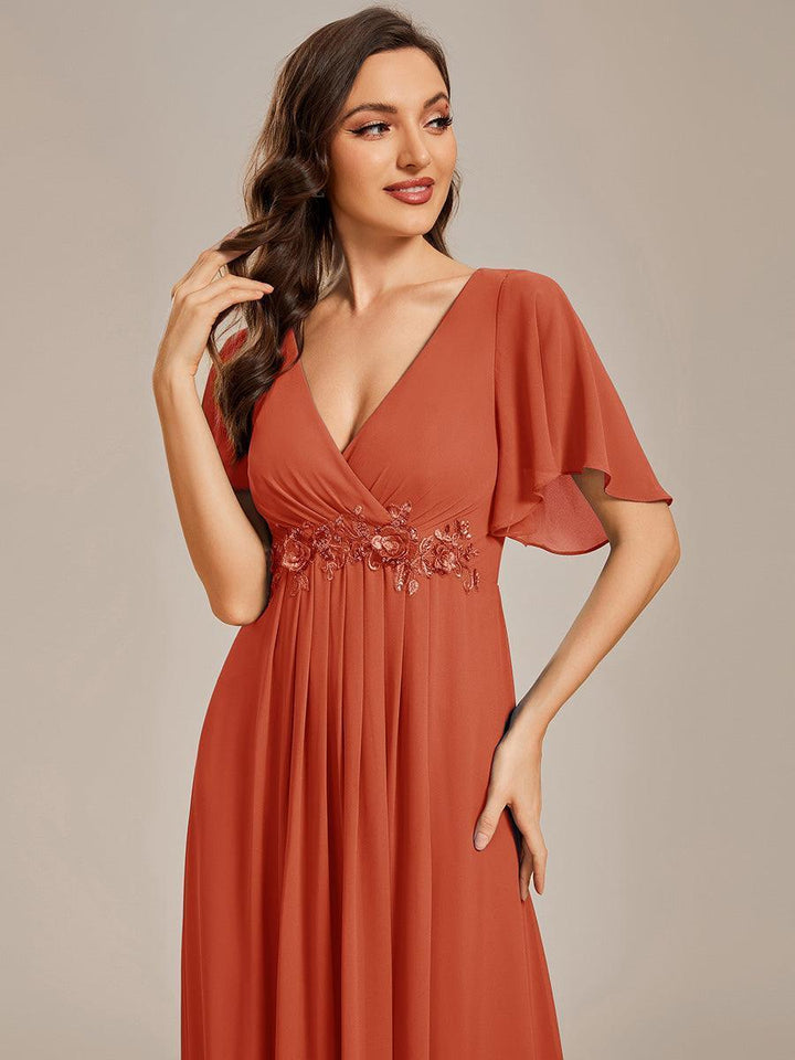 ever IVYROSE|Abito da sera elegante in chiffon di seta con maniche fluttuanti