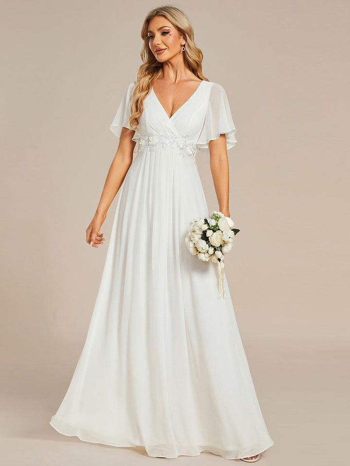 ever IVYROSE|Abito da sera elegante in chiffon di seta con maniche fluttuanti