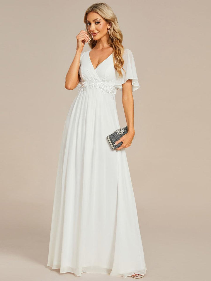 ever IVYROSE|Abito da sera elegante in chiffon di seta con maniche fluttuanti
