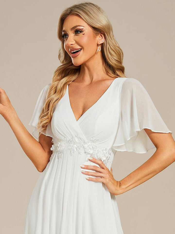 ever IVYROSE|Abito da sera elegante in chiffon di seta con maniche fluttuanti