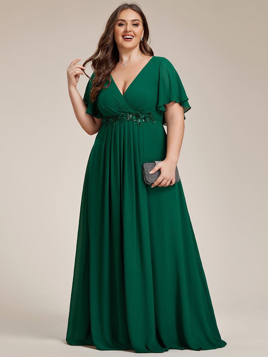 ever IVYROSE|Abito da sera elegante in chiffon di seta con maniche fluttuanti