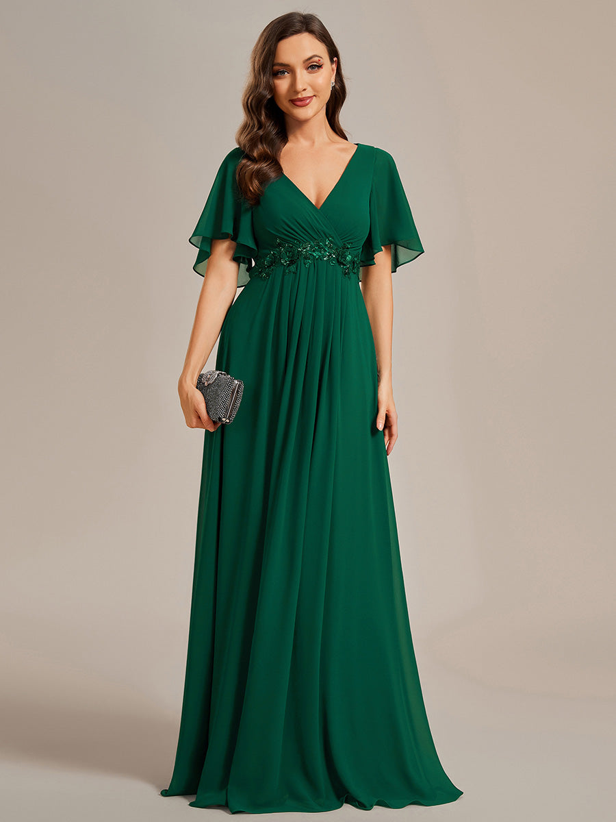 ever IVYROSE|Abito da sera elegante in chiffon di seta con maniche fluttuanti
