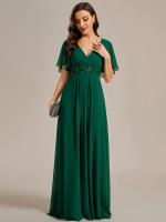ever IVYROSE|Abito da sera elegante in chiffon di seta con maniche fluttuanti