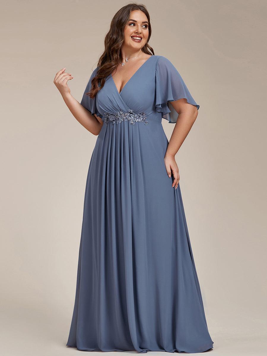 ever IVYROSE|Abito da sera elegante in chiffon di seta con maniche fluttuanti