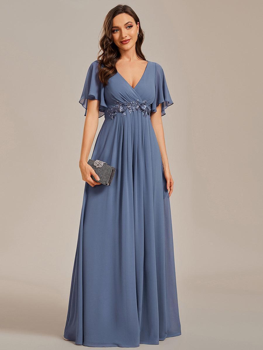 ever IVYROSE|Abito da sera elegante in chiffon di seta con maniche fluttuanti