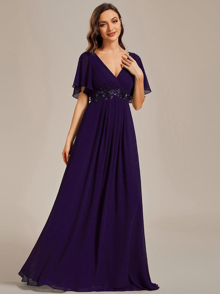 ever IVYROSE|Abito da sera elegante in chiffon di seta con maniche fluttuanti