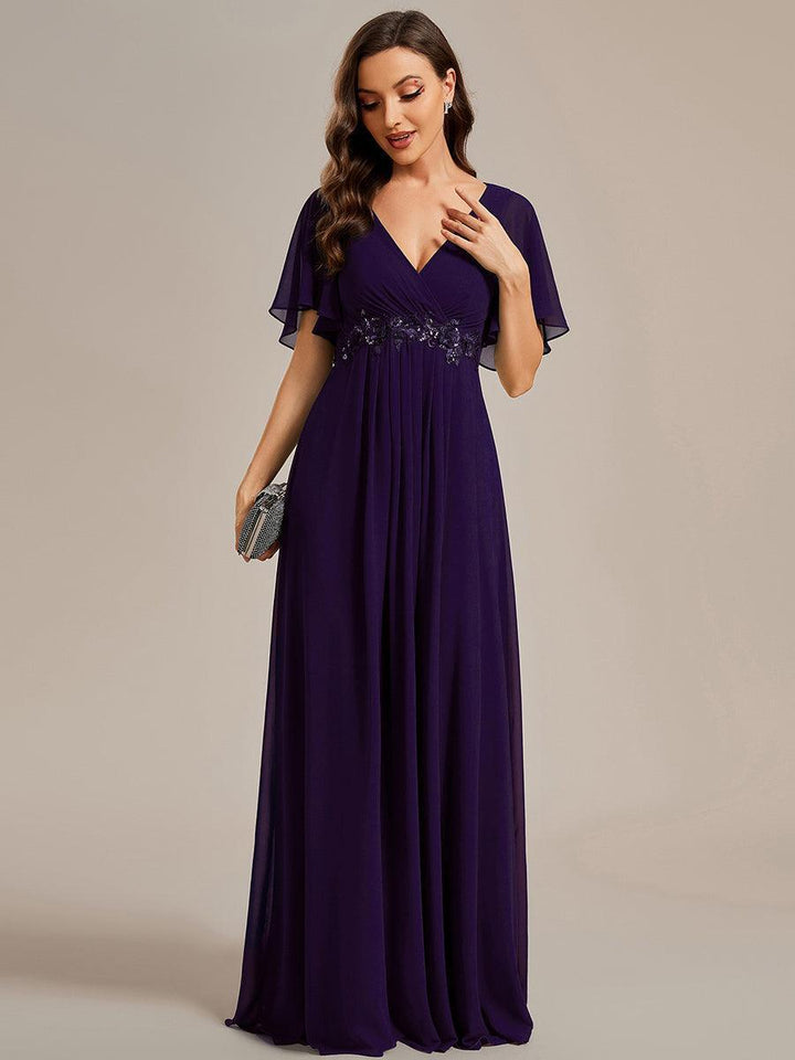 ever IVYROSE|Abito da sera elegante in chiffon di seta con maniche fluttuanti