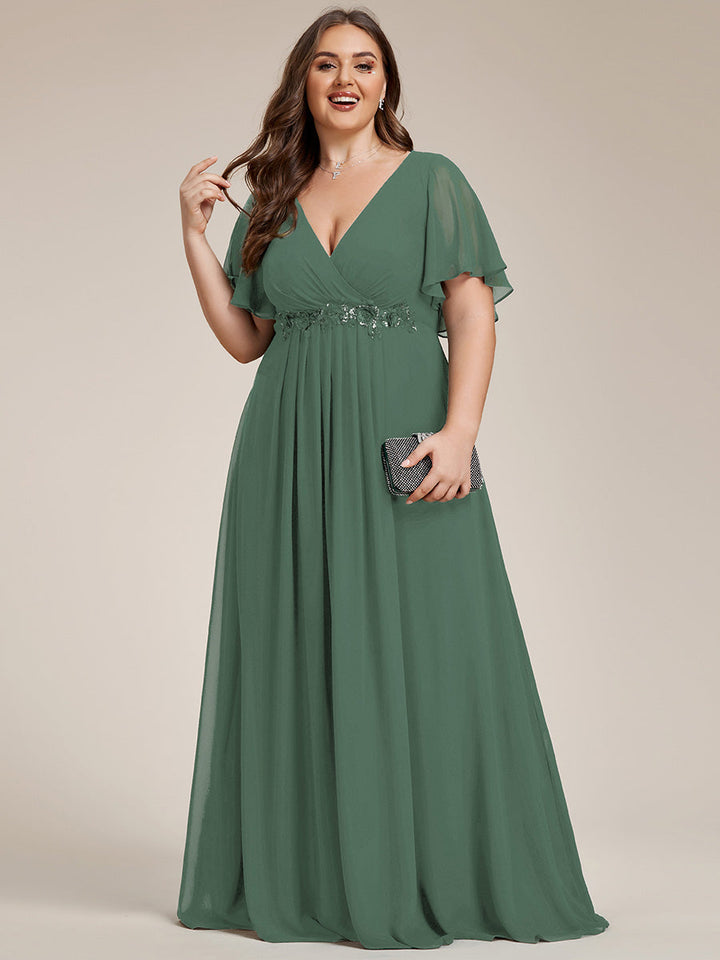 ever IVYROSE|Abito da sera elegante in chiffon di seta con maniche fluttuanti