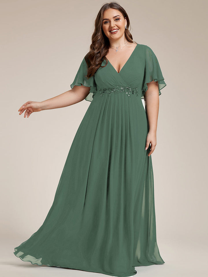ever IVYROSE|Abito da sera elegante in chiffon di seta con maniche fluttuanti