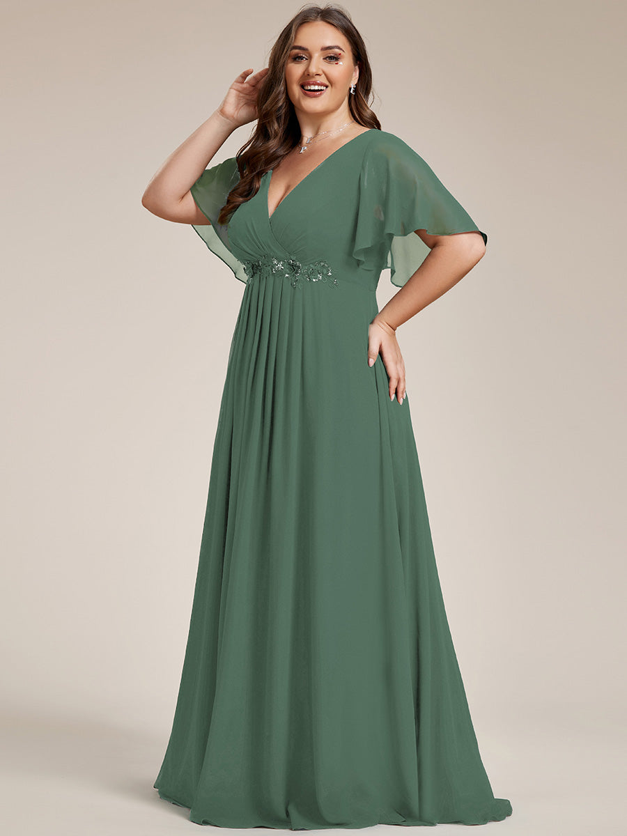 ever IVYROSE|Abito da sera elegante in chiffon di seta con maniche fluttuanti