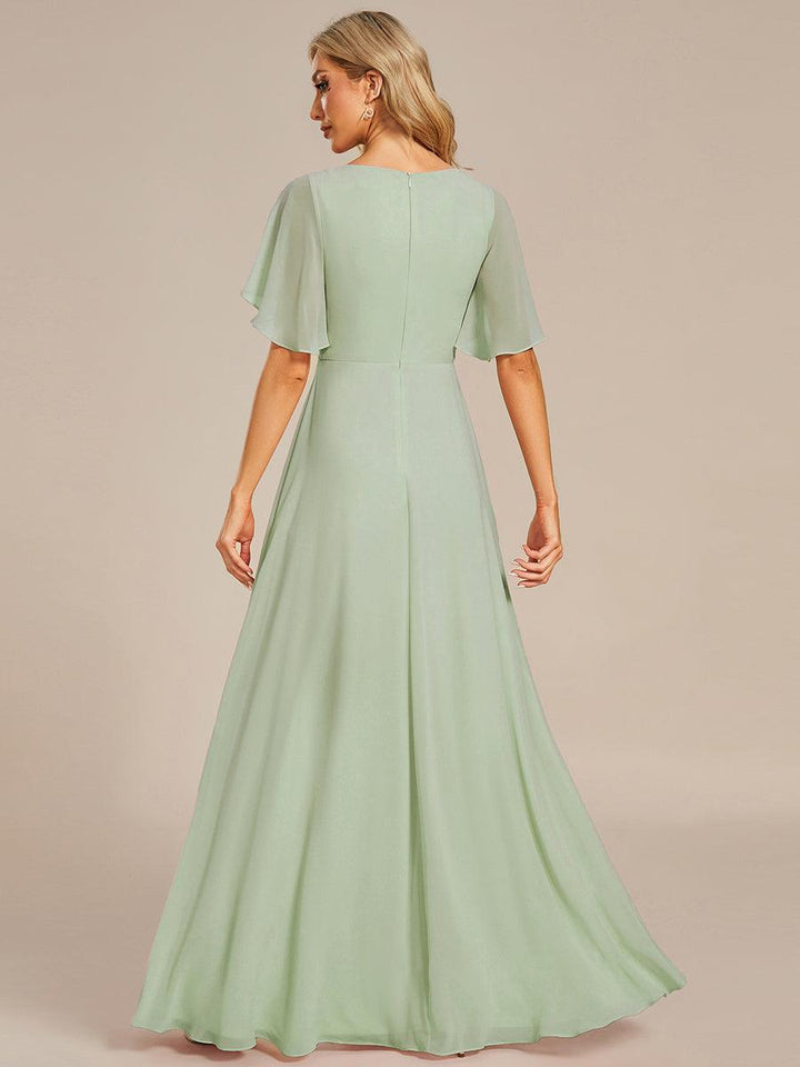 ever IVYROSE|Abito da sera elegante in chiffon di seta con maniche fluttuanti