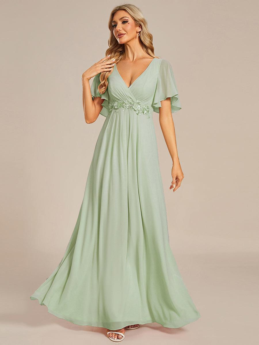 ever IVYROSE|Abito da sera elegante in chiffon di seta con maniche fluttuanti