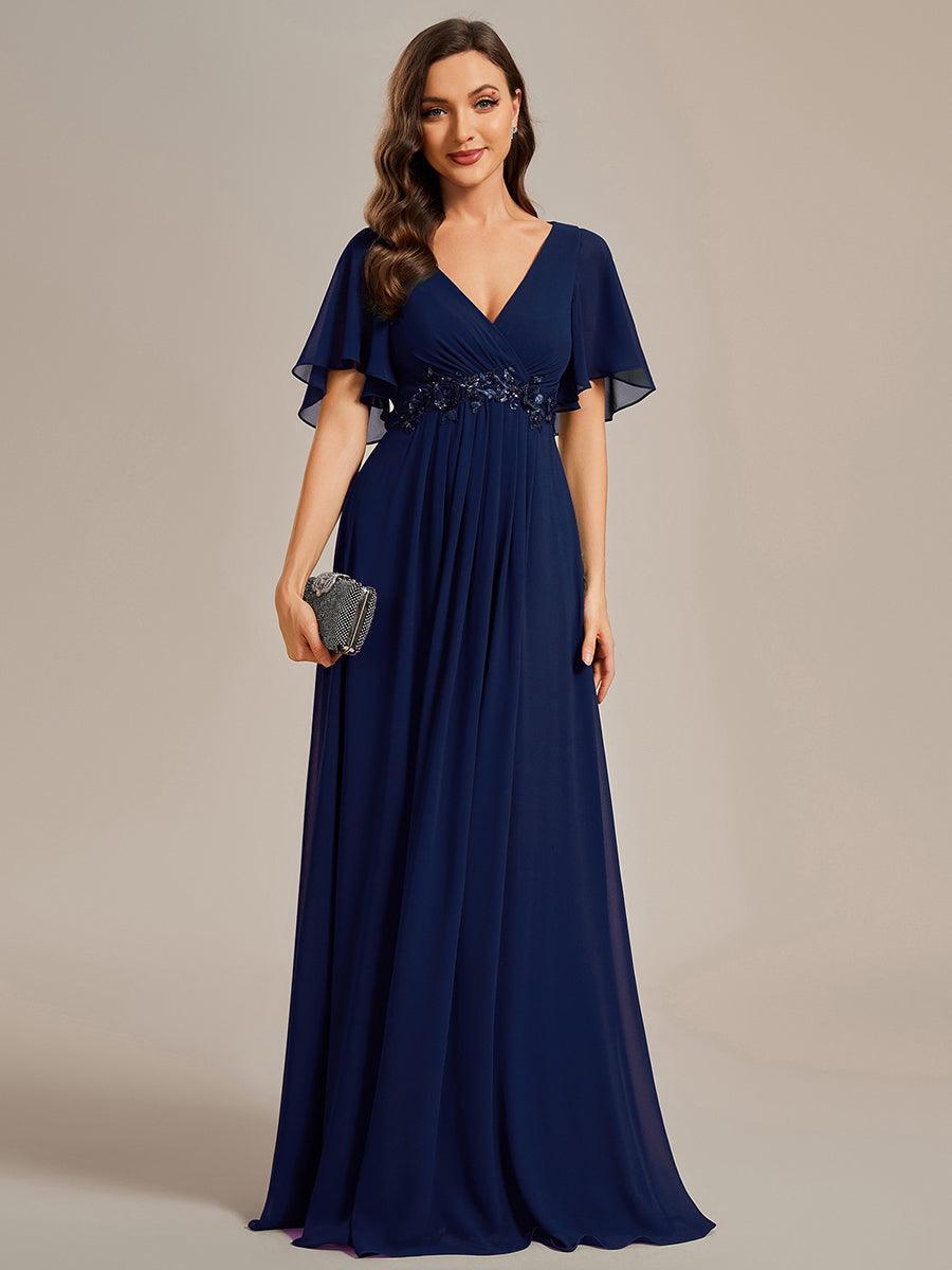 ever IVYROSE|Abito da sera elegante in chiffon di seta con maniche fluttuanti