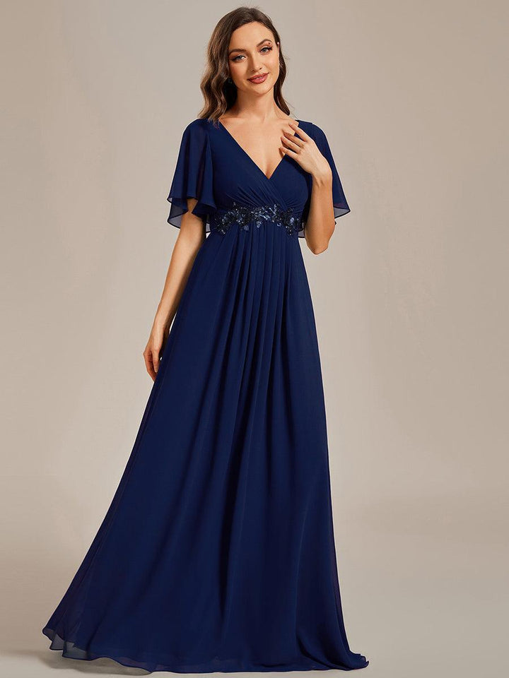 ever IVYROSE|Abito da sera elegante in chiffon di seta con maniche fluttuanti