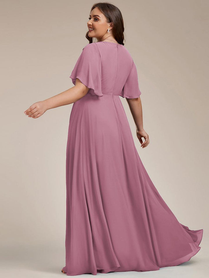 ever IVYROSE|Abito da sera elegante in chiffon di seta con maniche fluttuanti