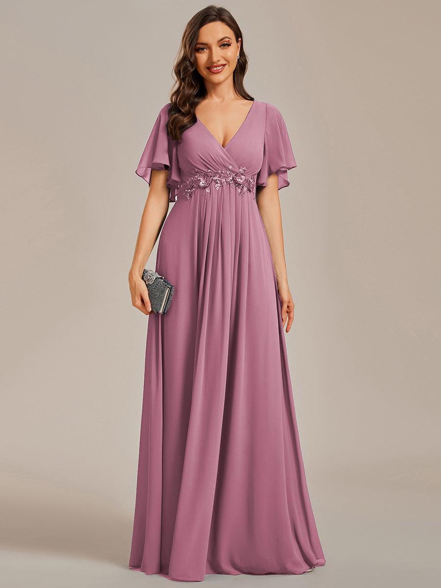 ever IVYROSE|Abito da sera elegante in chiffon di seta con maniche fluttuanti