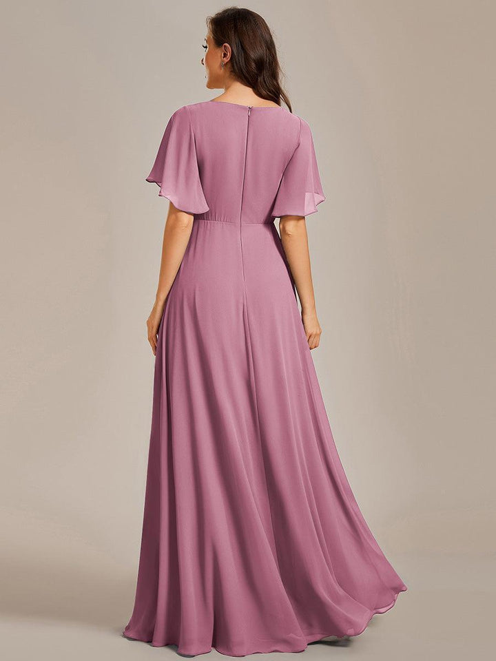 ever IVYROSE|Abito da sera elegante in chiffon di seta con maniche fluttuanti