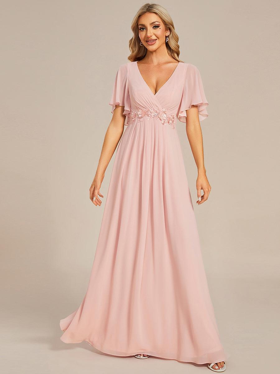 ever IVYROSE|Abito da sera elegante in chiffon di seta con maniche fluttuanti