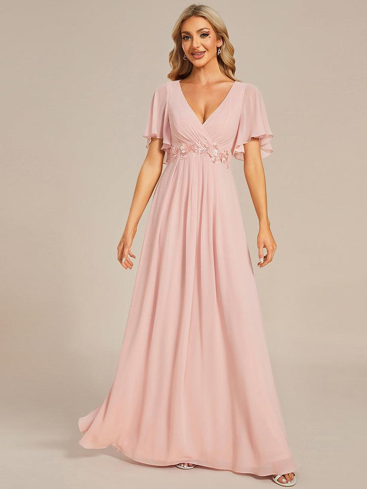 ever IVYROSE|Abito da sera elegante in chiffon di seta con maniche fluttuanti
