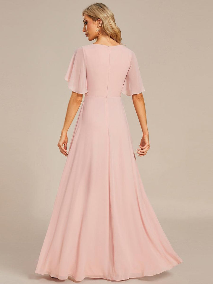ever IVYROSE|Abito da sera elegante in chiffon di seta con maniche fluttuanti
