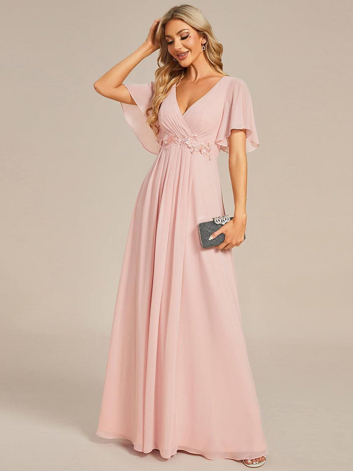 ever IVYROSE|Abito da sera elegante in chiffon di seta con maniche fluttuanti