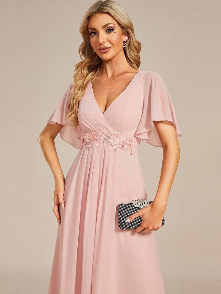 ever IVYROSE|Abito da sera elegante in chiffon di seta con maniche fluttuanti