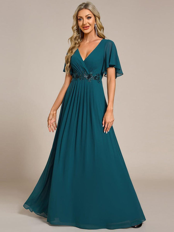 ever IVYROSE|Abito da sera elegante in chiffon di seta con maniche fluttuanti