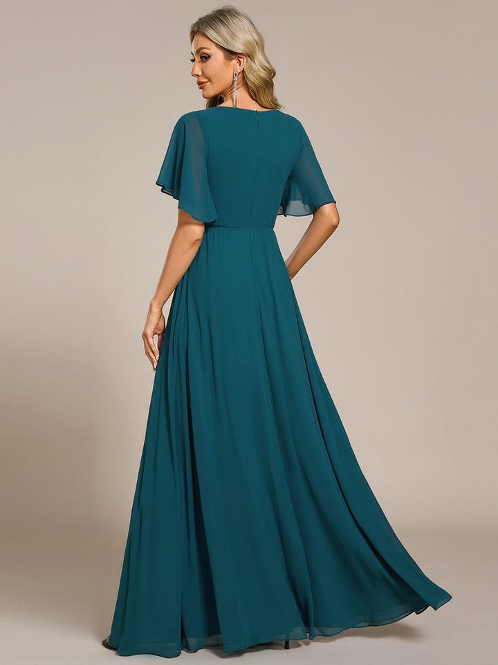 ever IVYROSE|Abito da sera elegante in chiffon di seta con maniche fluttuanti