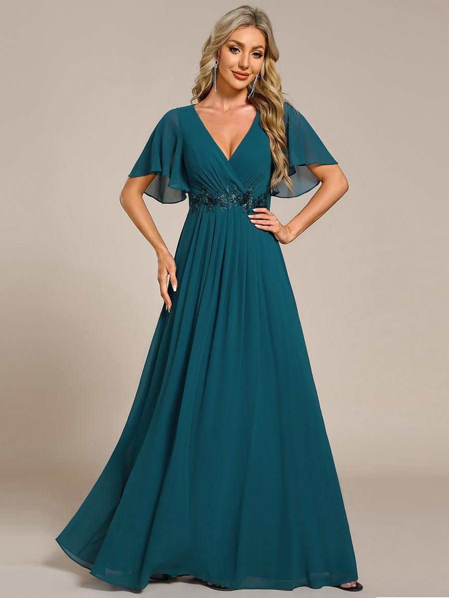 ever IVYROSE|Abito da sera elegante in chiffon di seta con maniche fluttuanti
