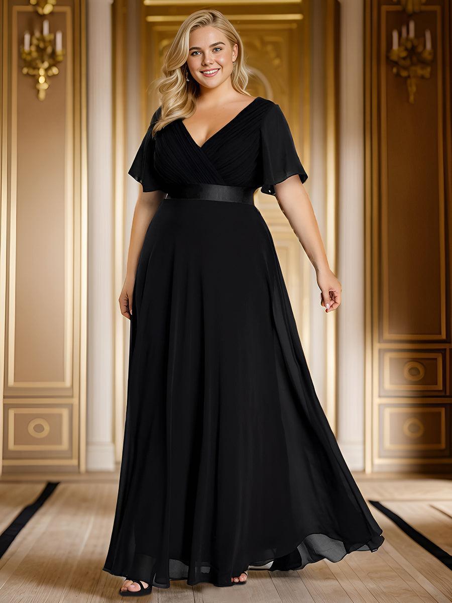 ever MONICA|Abito da matrimonio invitata fluido elegante in mussola a vita alta