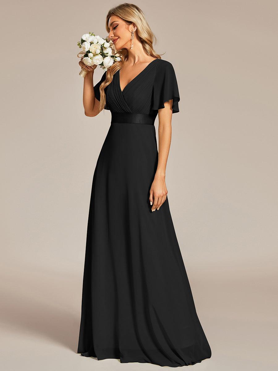 ever MONICA|Abito da matrimonio invitata fluido elegante in mussola a vita alta