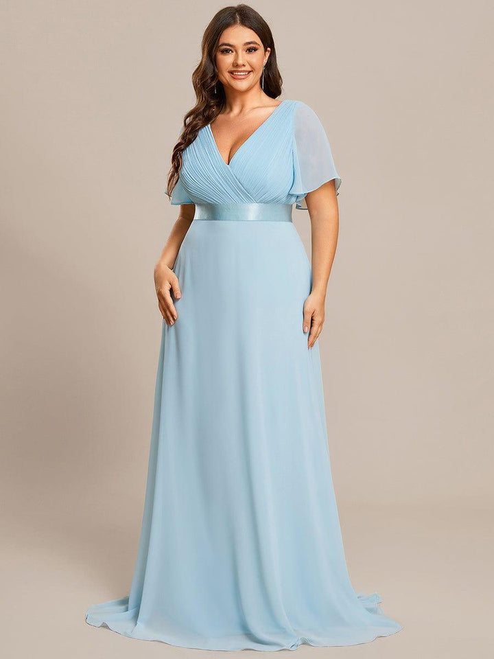 ever MONICA|Abito da matrimonio invitata fluido elegante in mussola a vita alta