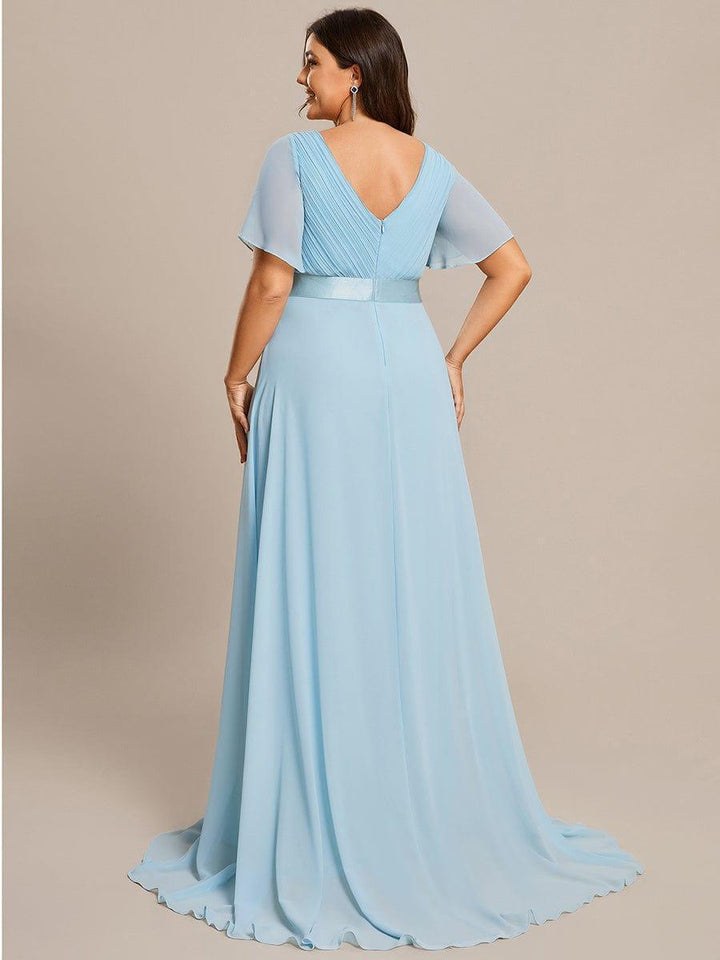 ever MONICA|Abito da matrimonio invitata fluido elegante in mussola a vita alta