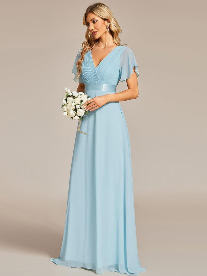 ever MONICA|Abito da matrimonio invitata fluido elegante in mussola a vita alta