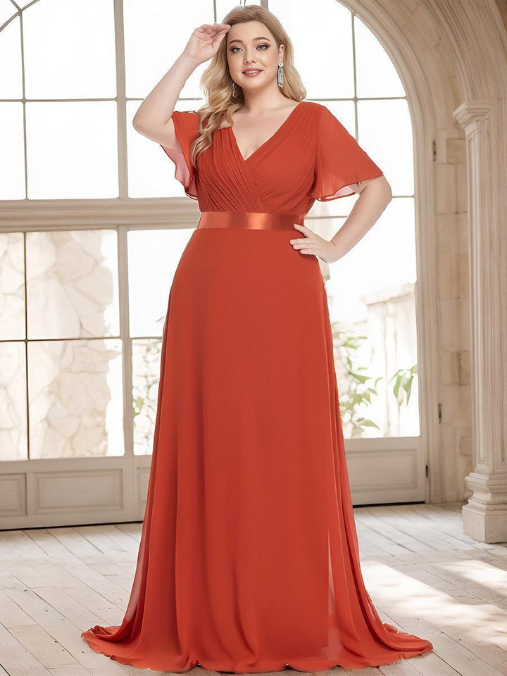 ever MONICA|Abito da matrimonio invitata fluido elegante in mussola a vita alta
