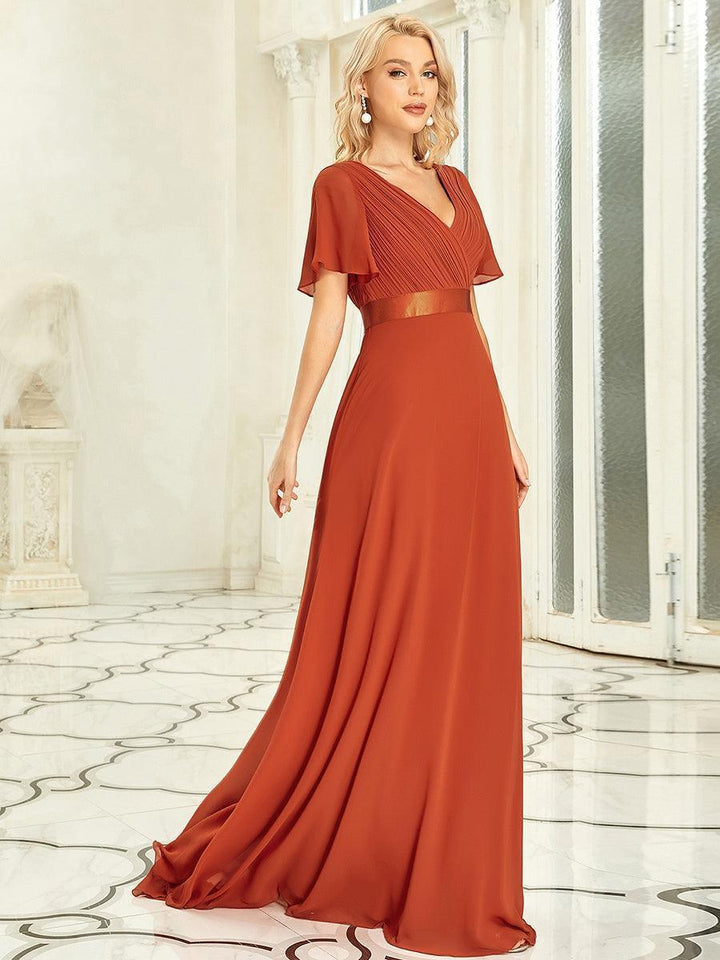 ever MONICA|Abito da matrimonio invitata fluido elegante in mussola a vita alta