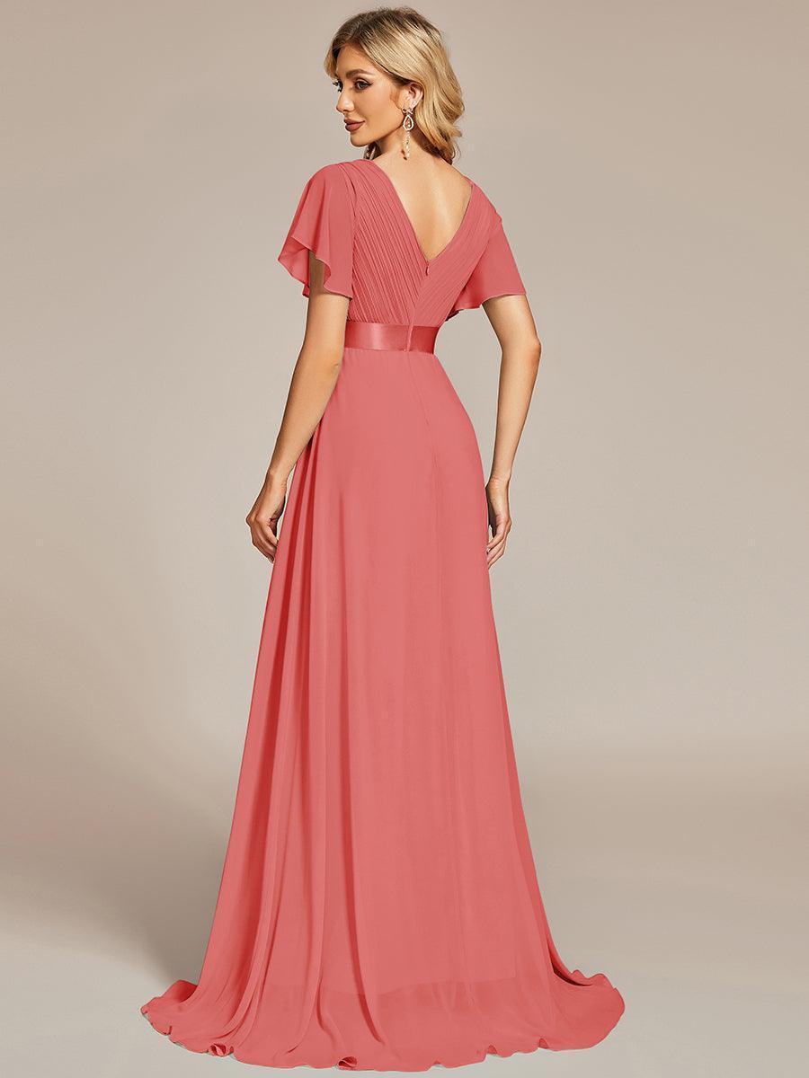 ever MONICA|Abito da matrimonio invitata fluido elegante in mussola a vita alta