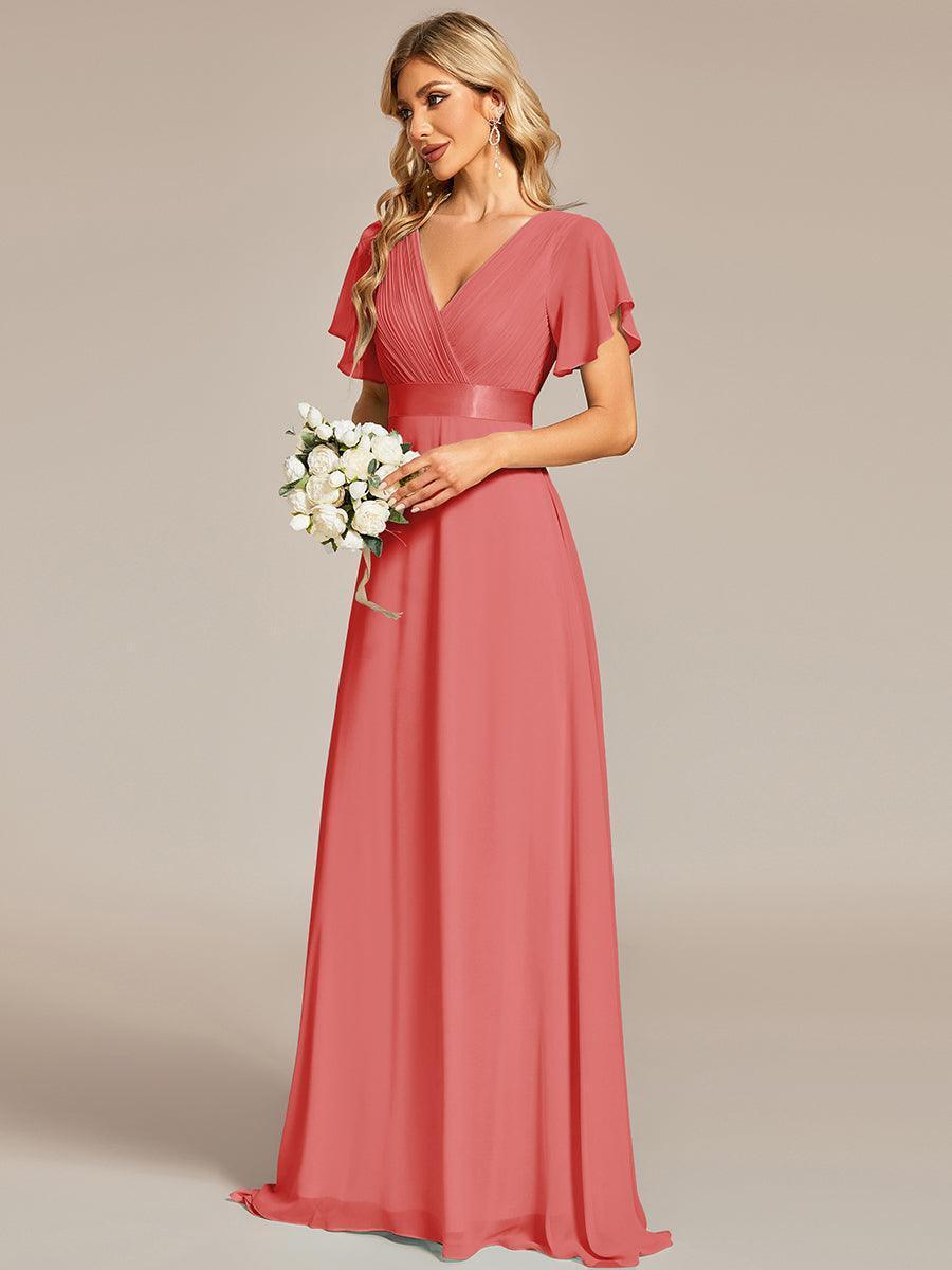 ever MONICA|Abito da matrimonio invitata fluido elegante in mussola a vita alta