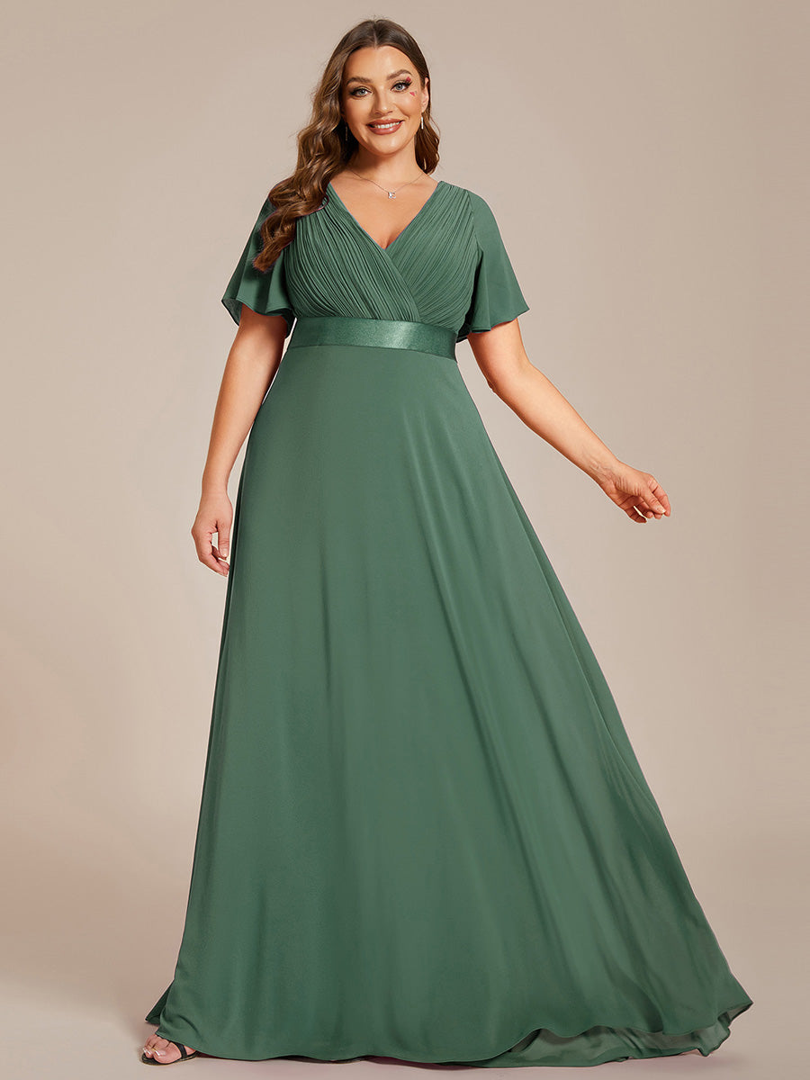 ever MONICA|Abito da matrimonio invitata fluido elegante in mussola a vita alta