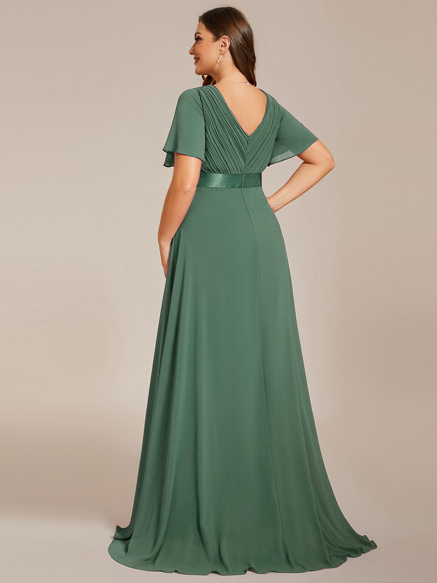 ever MONICA|Abito da matrimonio invitata fluido elegante in mussola a vita alta