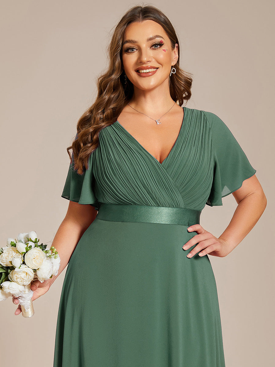 ever MONICA|Abito da matrimonio invitata fluido elegante in mussola a vita alta