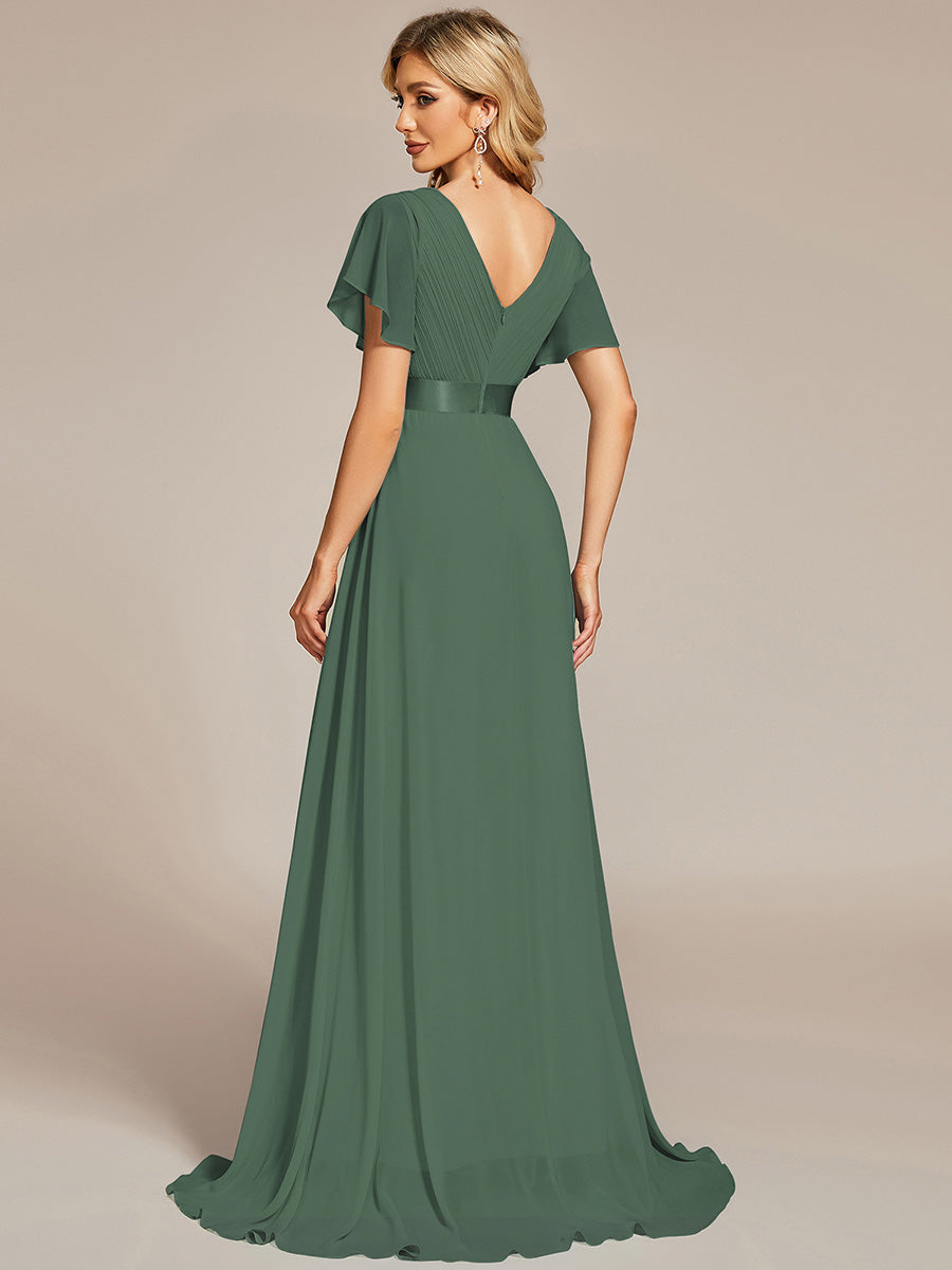 ever MONICA|Abito da matrimonio invitata fluido elegante in mussola a vita alta
