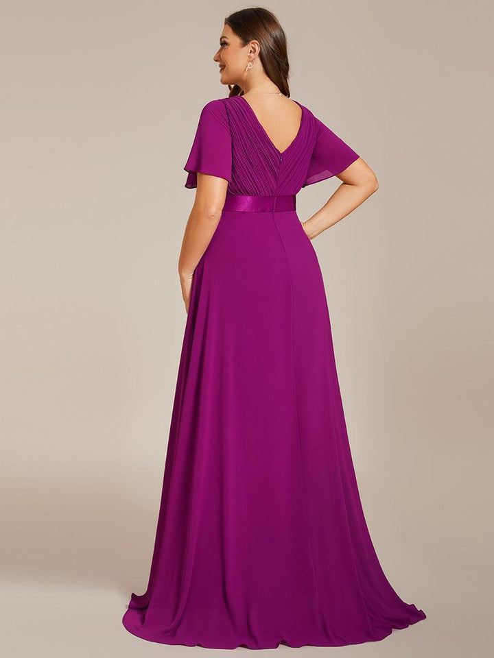 ever MONICA|Abito da matrimonio invitata fluido elegante in mussola a vita alta
