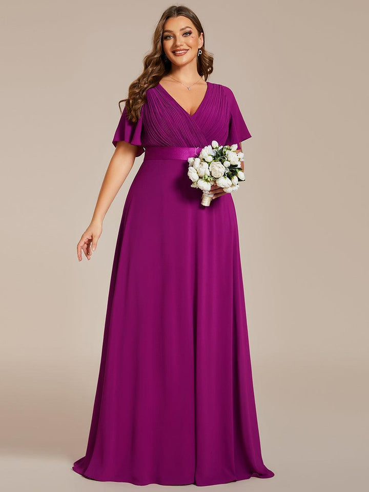 ever MONICA|Abito da matrimonio invitata fluido elegante in mussola a vita alta