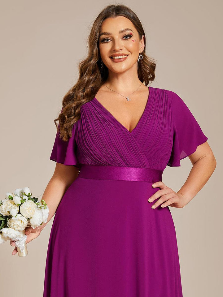 ever MONICA|Abito da matrimonio invitata fluido elegante in mussola a vita alta