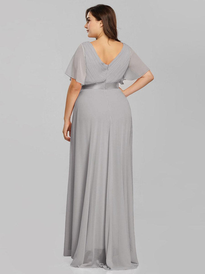 ever MONICA|Abito da matrimonio invitata fluido elegante in mussola a vita alta