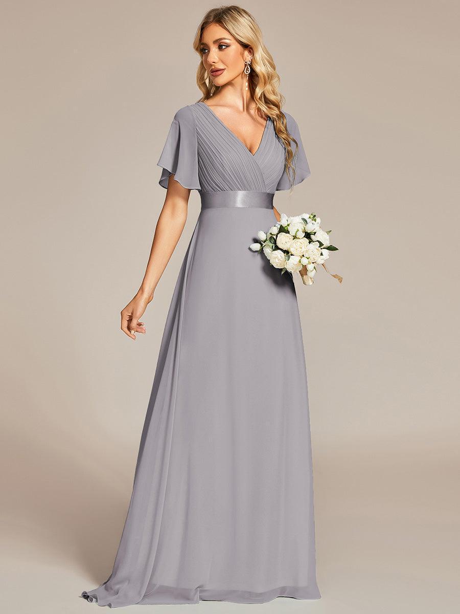 ever MONICA|Abito da matrimonio invitata fluido elegante in mussola a vita alta
