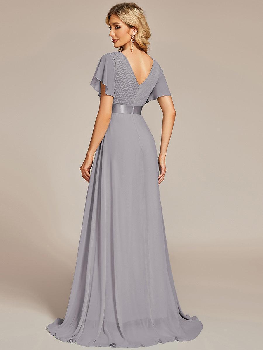ever MONICA|Abito da matrimonio invitata fluido elegante in mussola a vita alta