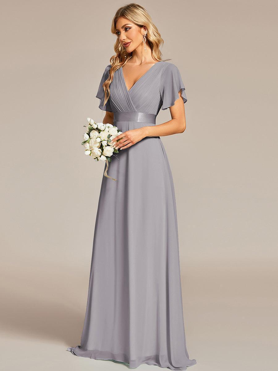 ever MONICA|Abito da matrimonio invitata fluido elegante in mussola a vita alta