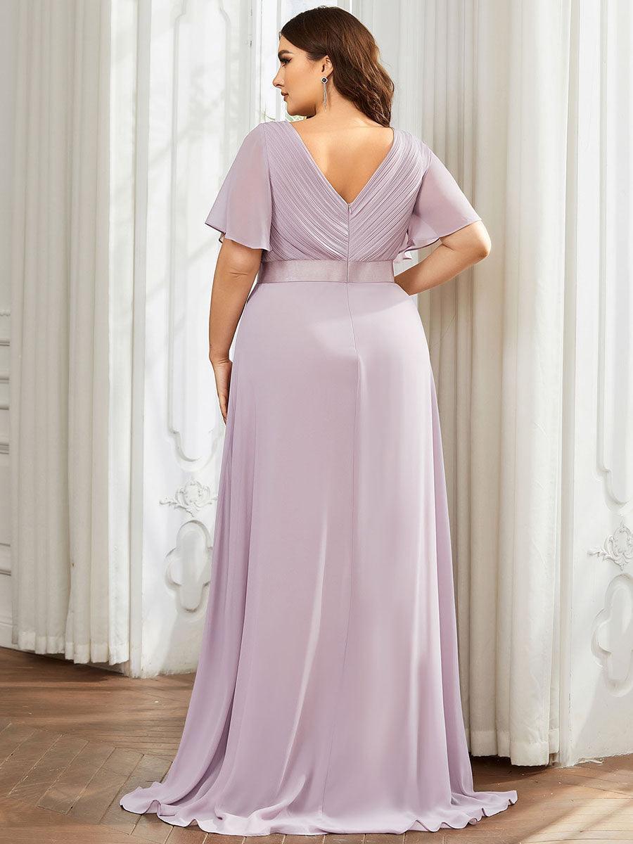 ever MONICA|Abito da matrimonio invitata fluido elegante in mussola a vita alta